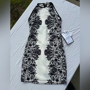 Black and White Patterned Dress